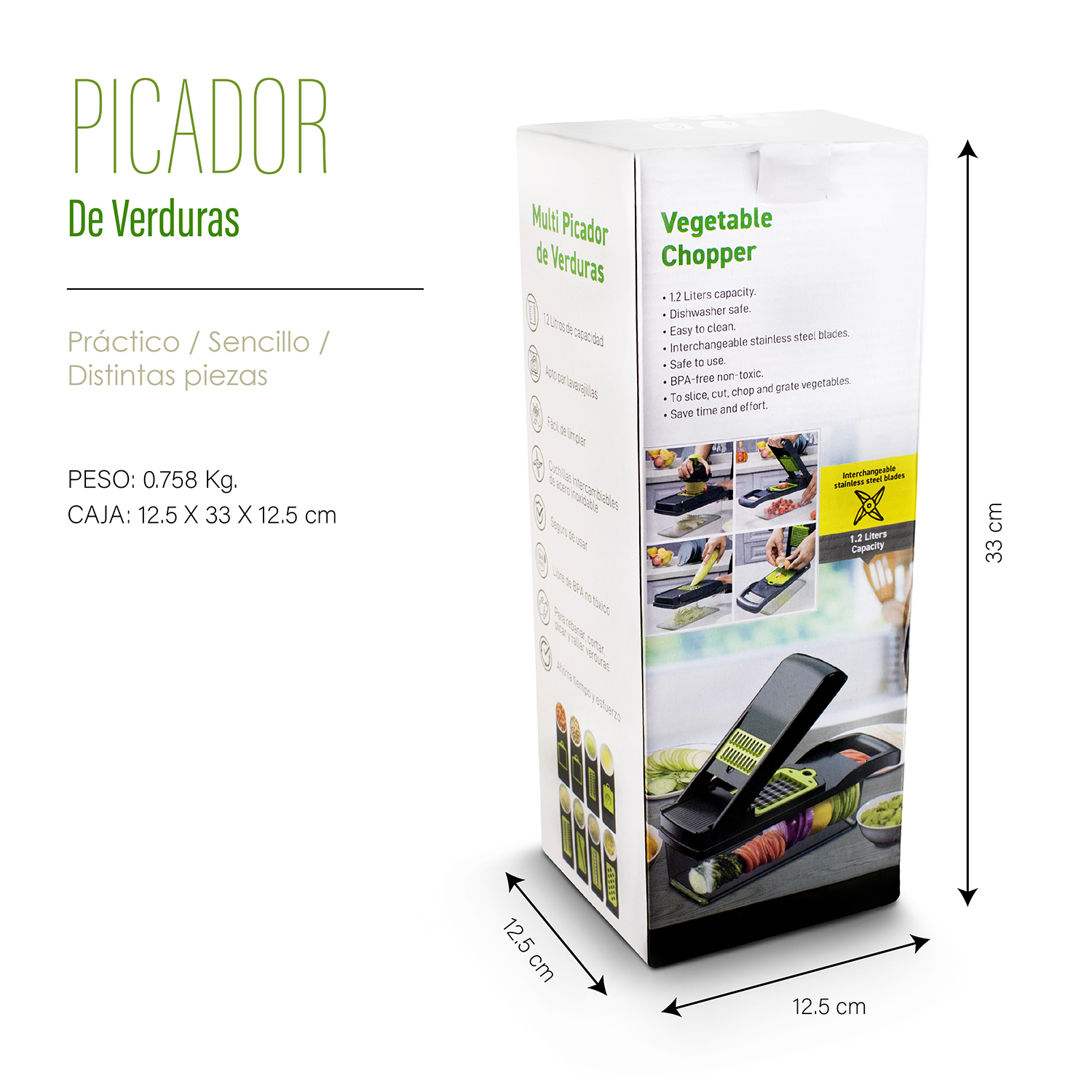 Rallador, Cortador ,Rebanador ,Picador Multifuncional Manual De Verduras y Fruta 12 en 1