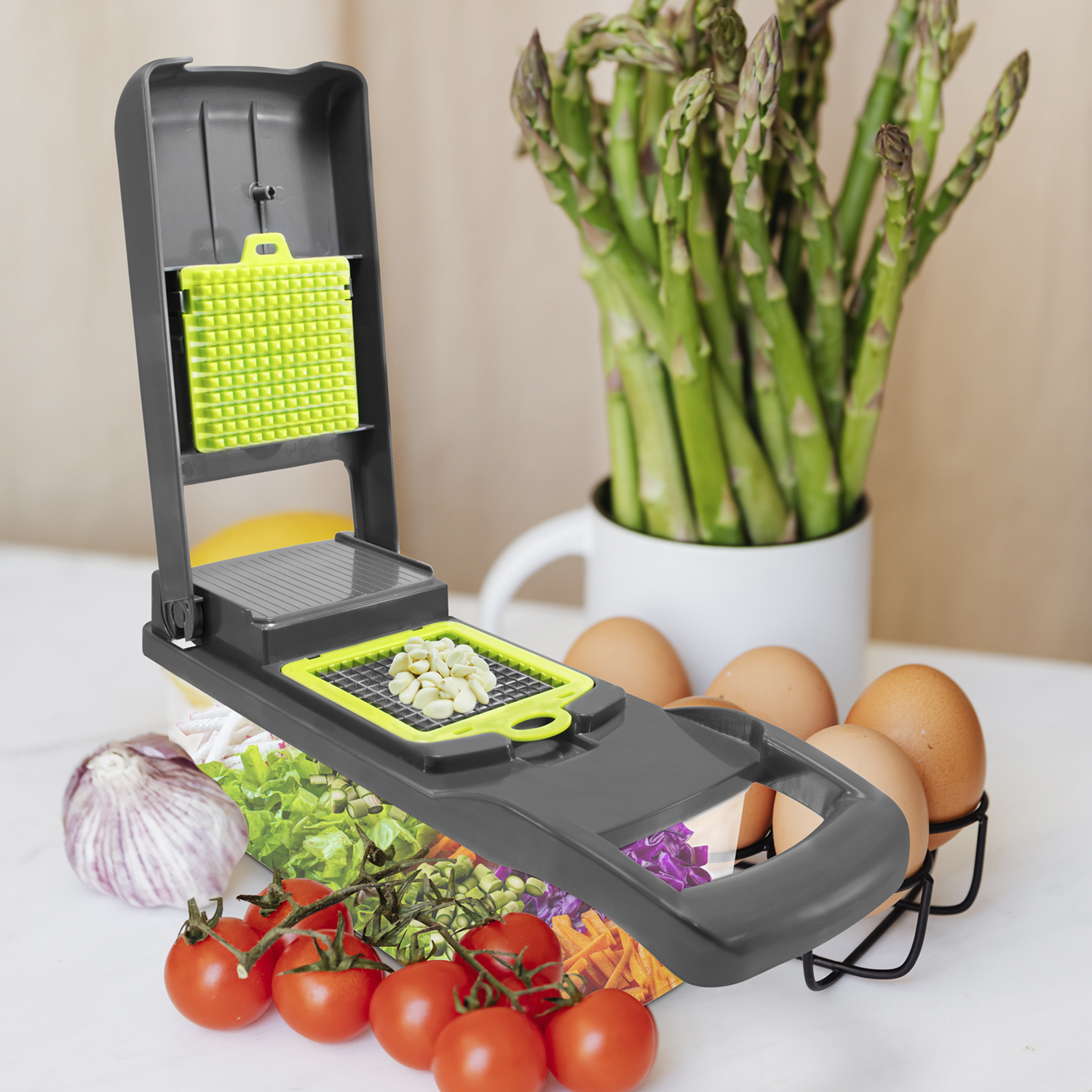 Rallador, Cortador ,Rebanador ,Picador Multifuncional Manual De Verduras y Fruta 12 en 1