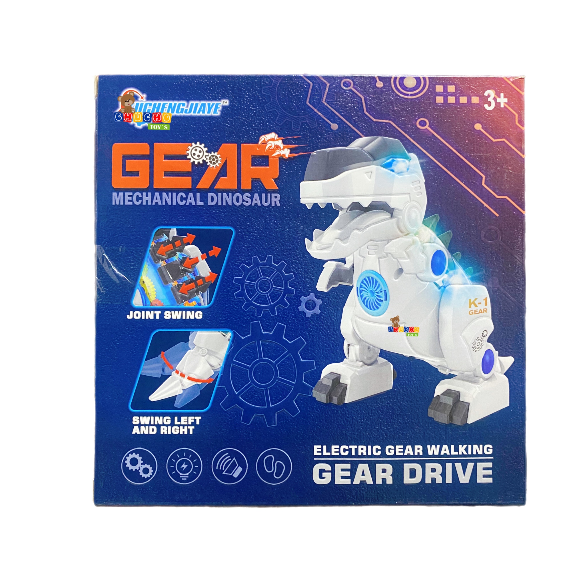 Dinosaurio Robot Electrico Con Luz Sonido Y Movimiento