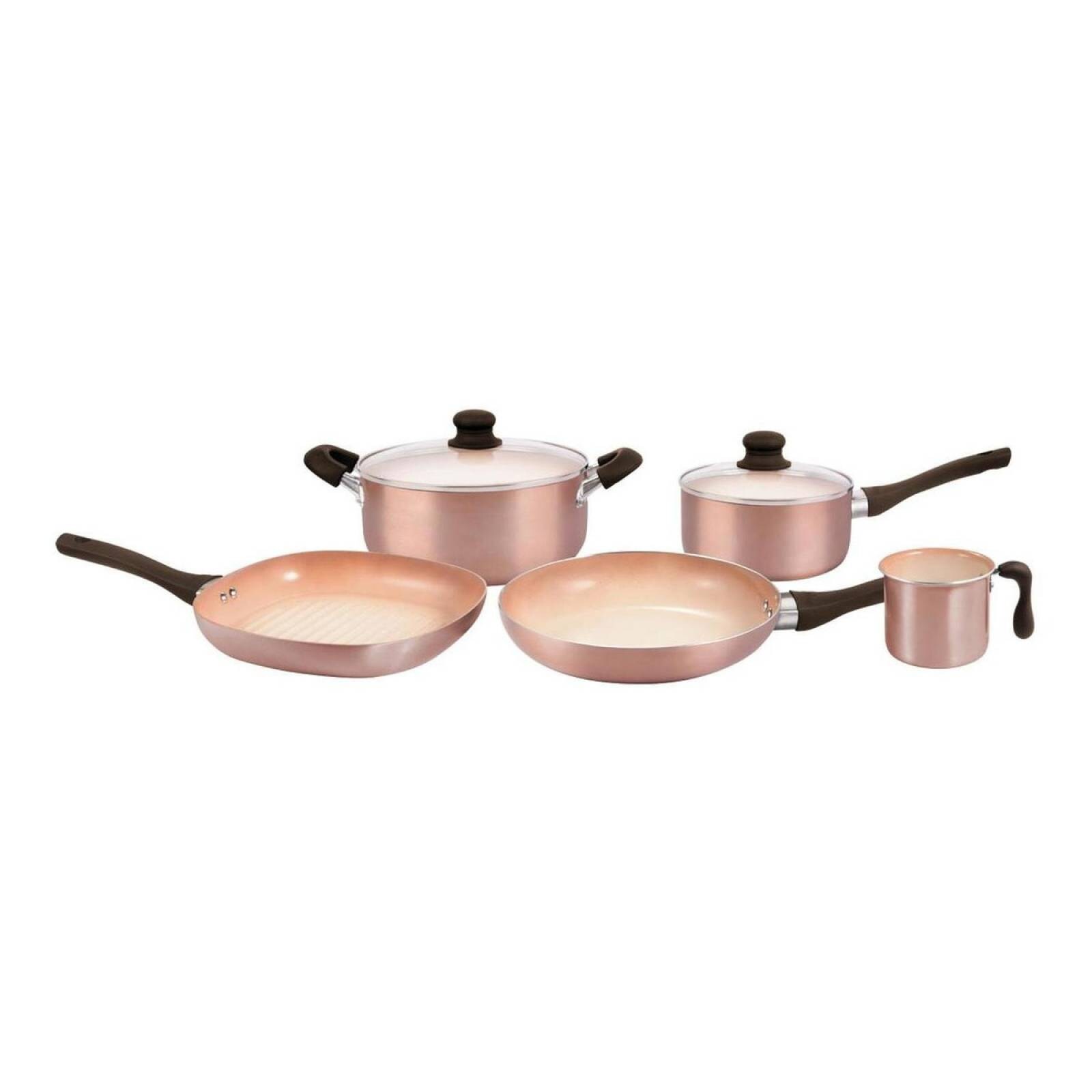 Batería De Cocina Antiadherente Cerámico Hudson 7 Piezas