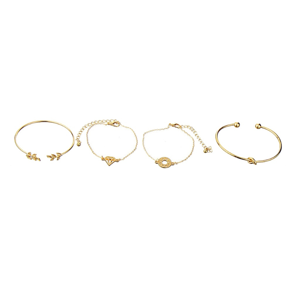 Pulseras Doradas En Forma De Diamante