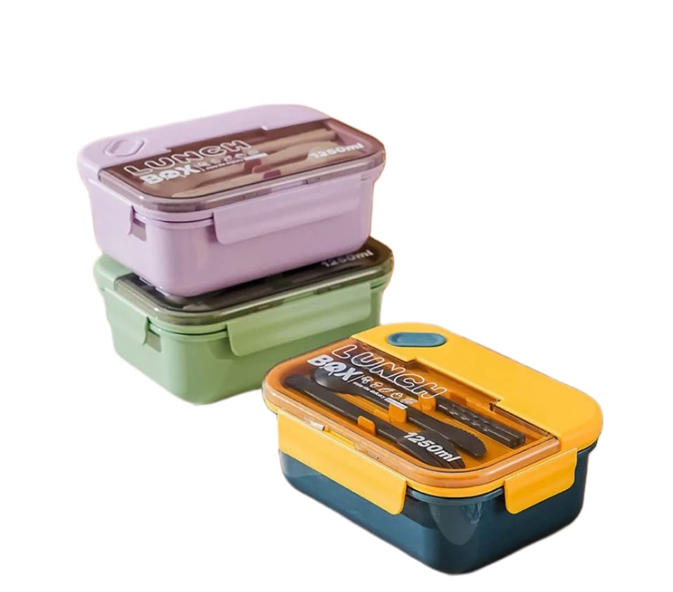 Boxlunch toper fiambrera para lunch oficina juvenil colores con cubiertos 1250ml