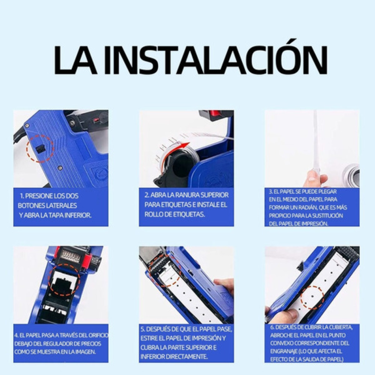 Etiquetadora De Precios Manual De 8 Digitos Y 10000 Etiqueta AZUL