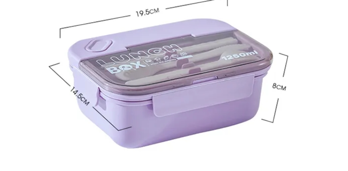 Boxlunch toper fiambrera para lunch oficina juvenil colores con cubiertos 1250ml