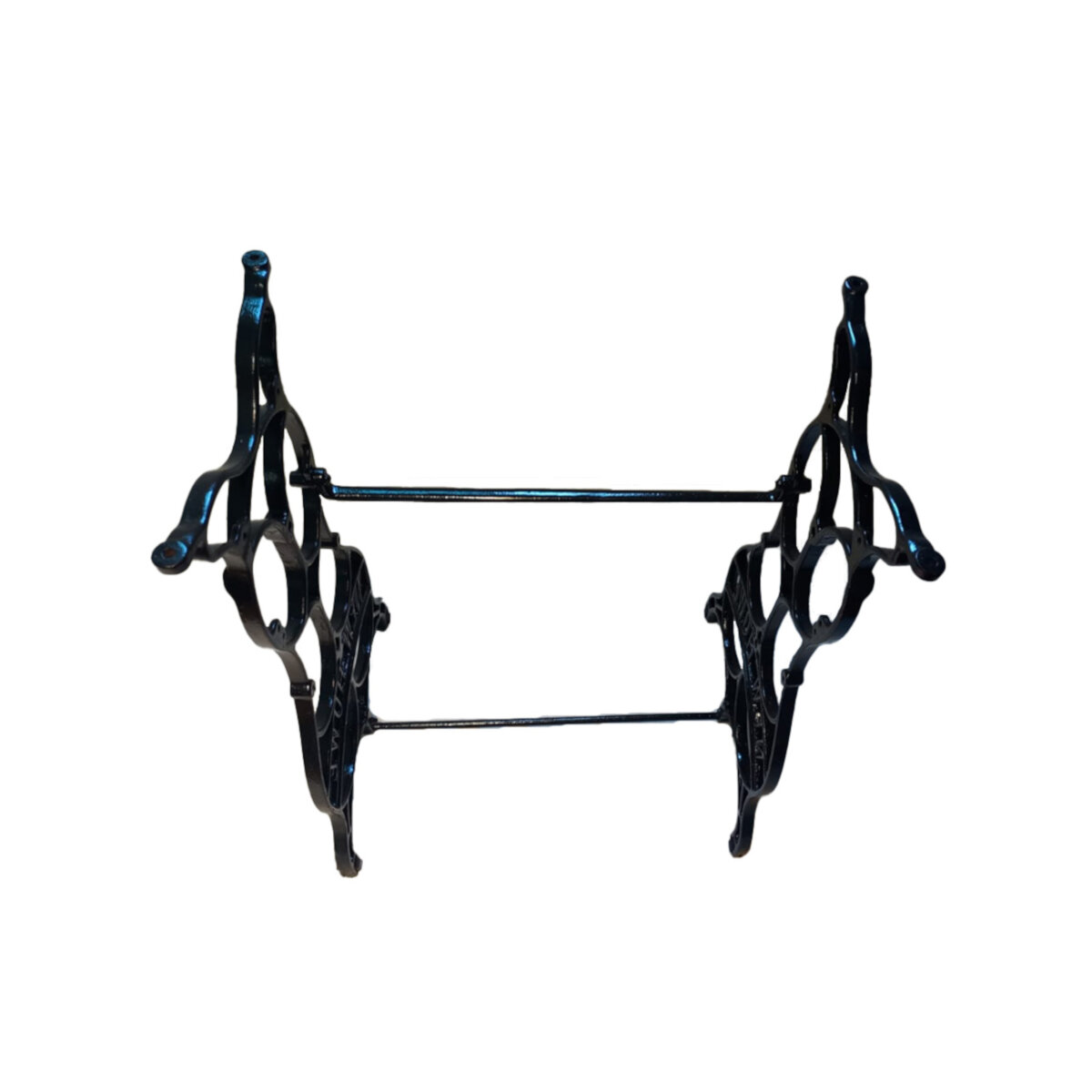 HL molmor, Mesa de centro o recibidor tipo maquina coser forja y base de cristal, mod101