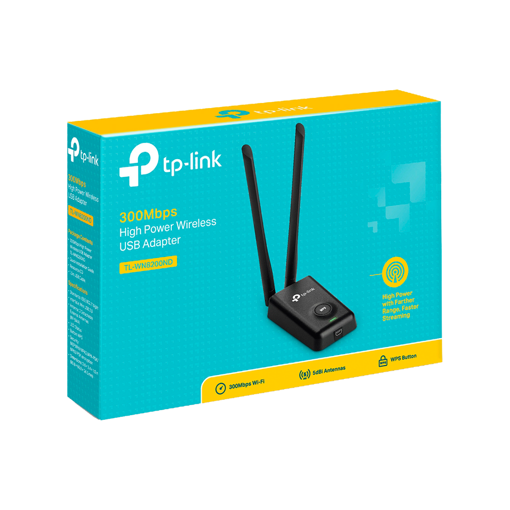 Tarjeta de Red TP-LINK USB 300 MBPS TL-WN8200ND 2 Antenas Desmontables