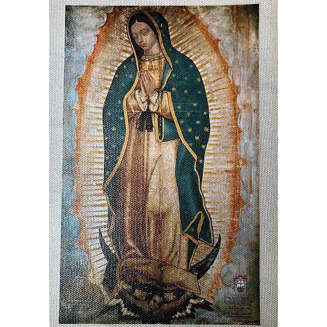 Virgen de Guadalupe medio cuerpo cuadro pequeño para mesa - Arte