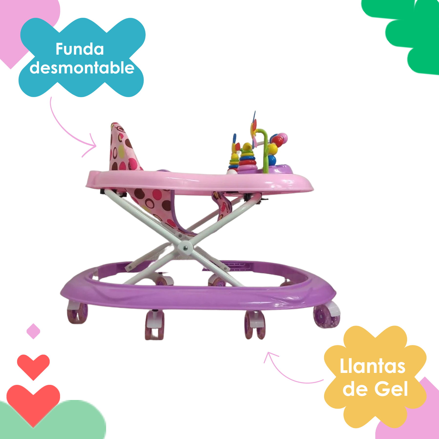 Andadera Bebes Musical Olimpic 3 Alturas Con Luces Violeta