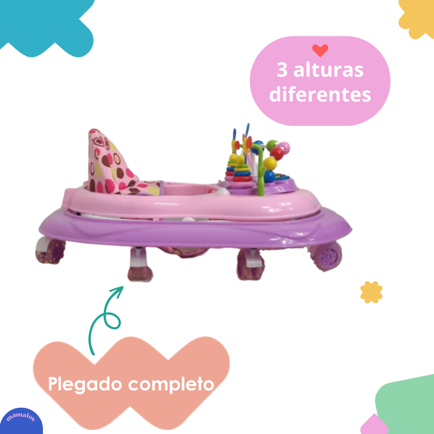 Andadera Bebes Musical Olimpic 3 Alturas Con Luces Violeta