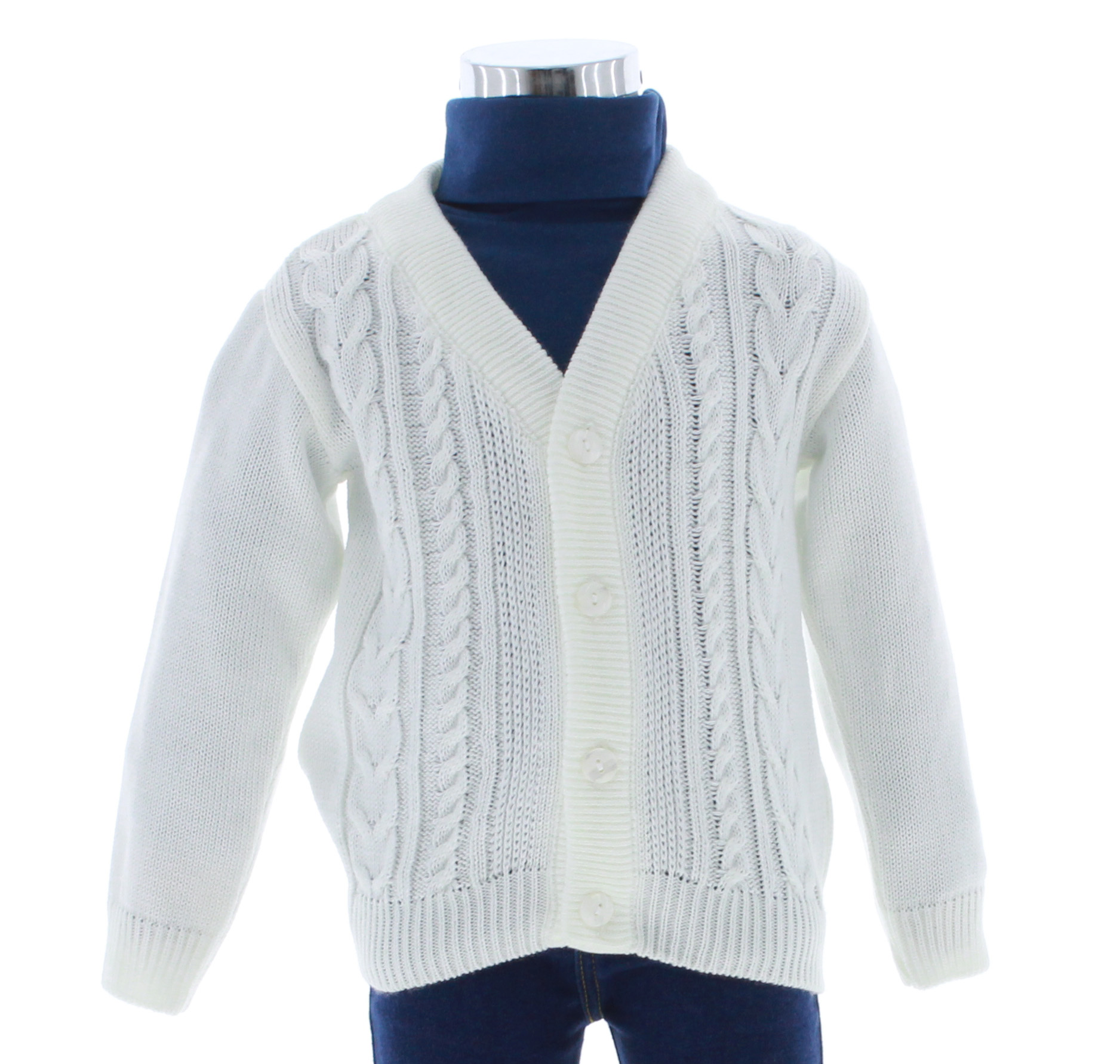 Sueter Niño Bebe Tejido Color Blanco 3407 0 a 5 Años.