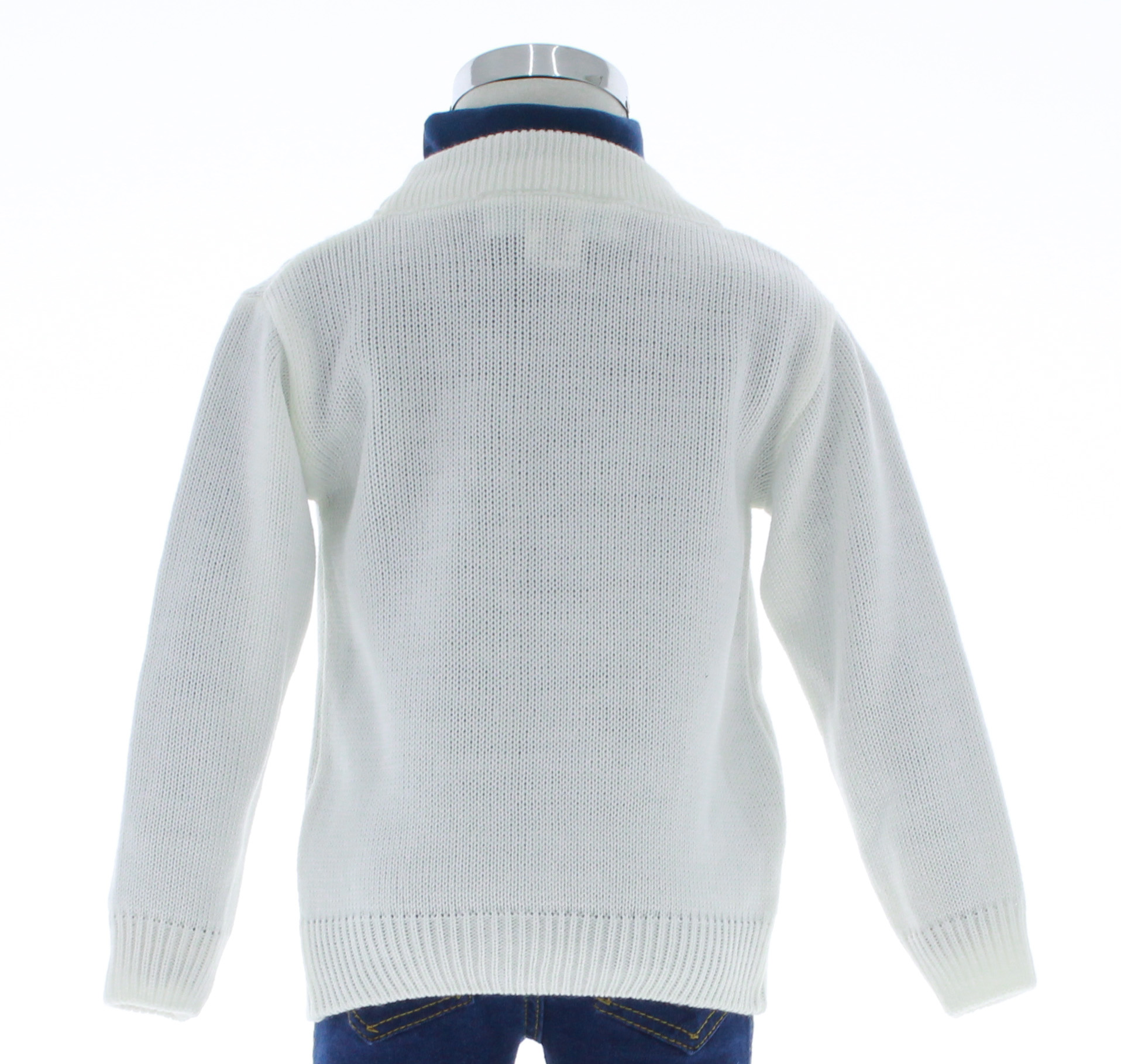 Sueter Niño Bebe Tejido Color Blanco 3407 0 a 5 Años.
