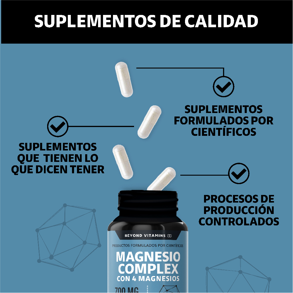 Suplemento Alimenticio Magnesio Complex - 700 mg Sin Rellenos - 180 cápsulas