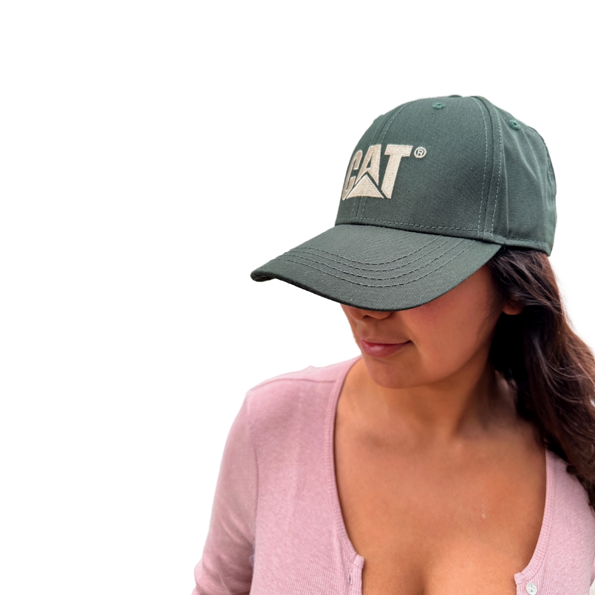 Gorra Cat Original Trucker Cachucha Caterpillar Verde Bordad