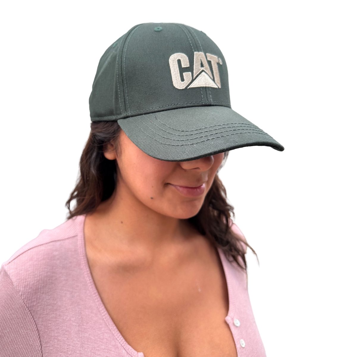 Gorra Cat Original Trucker Cachucha Caterpillar Verde Bordad