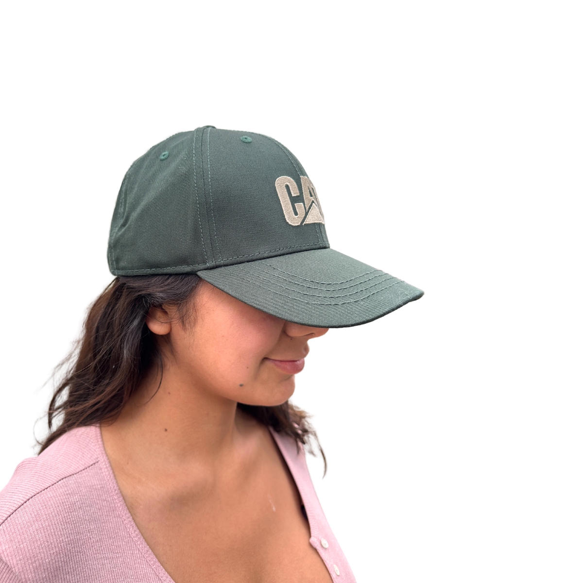 Gorra Cat Original Trucker Cachucha Caterpillar Verde Bordad