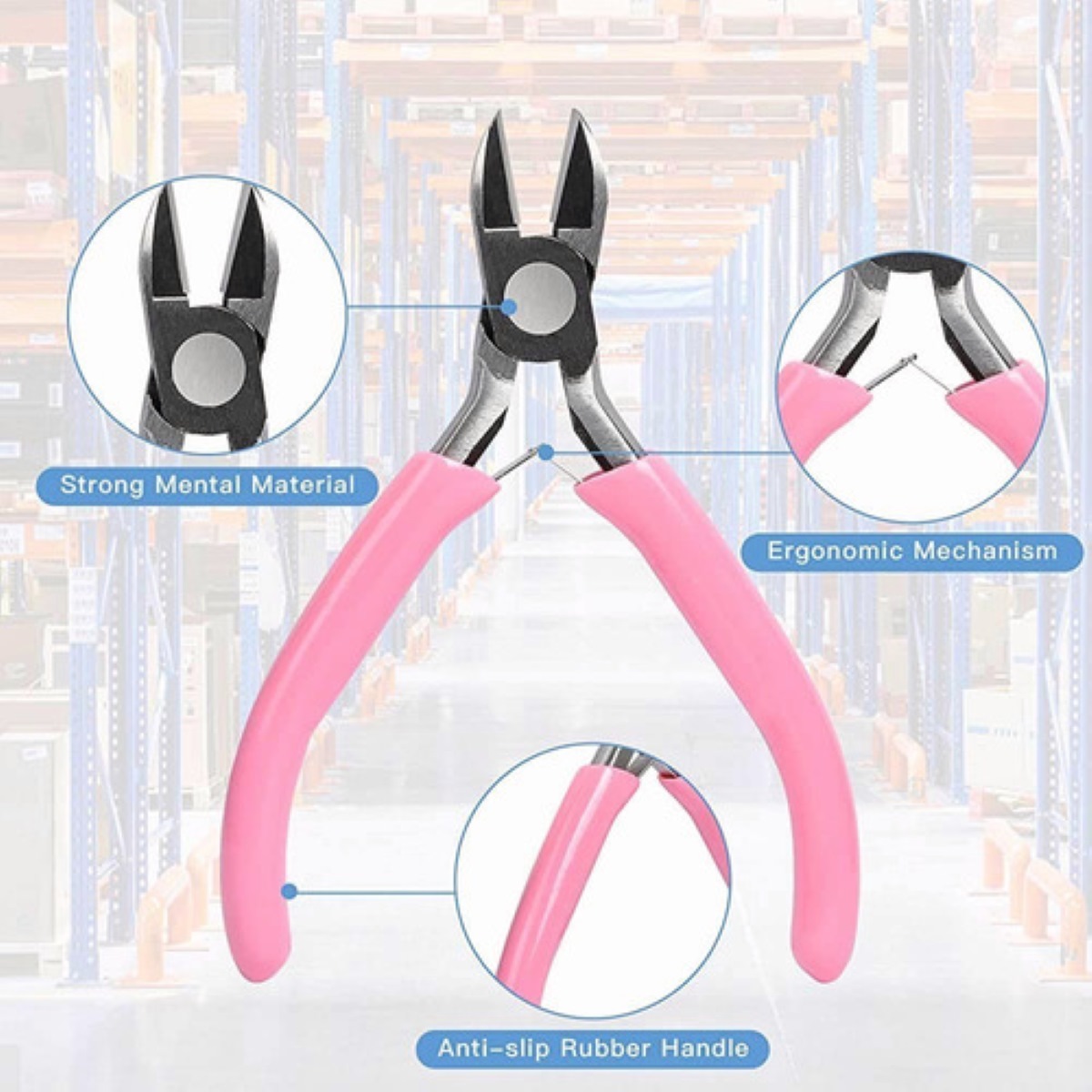 Set Pinzas Para Armado Bisuteria Punta Corte Engarce Plana