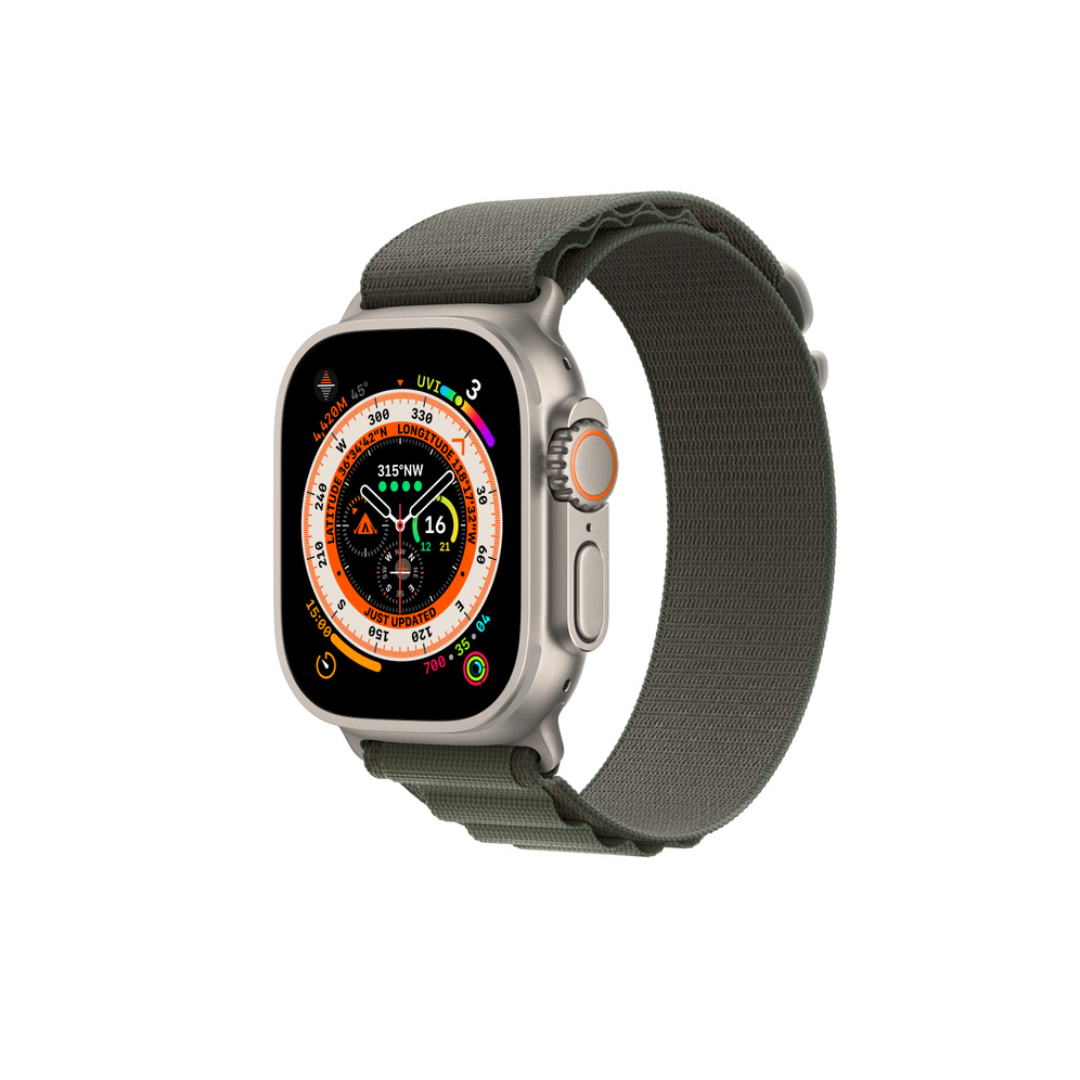 Apple Watch Ultra 49 Mm Titanium Case Green Alpine Loop M A2622