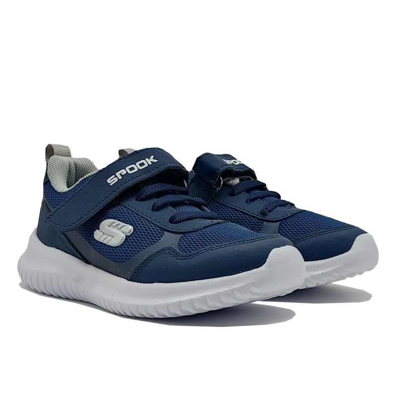 Tenis Spook 1010 Azul Marino Niña Niño Escolar Velcro Run