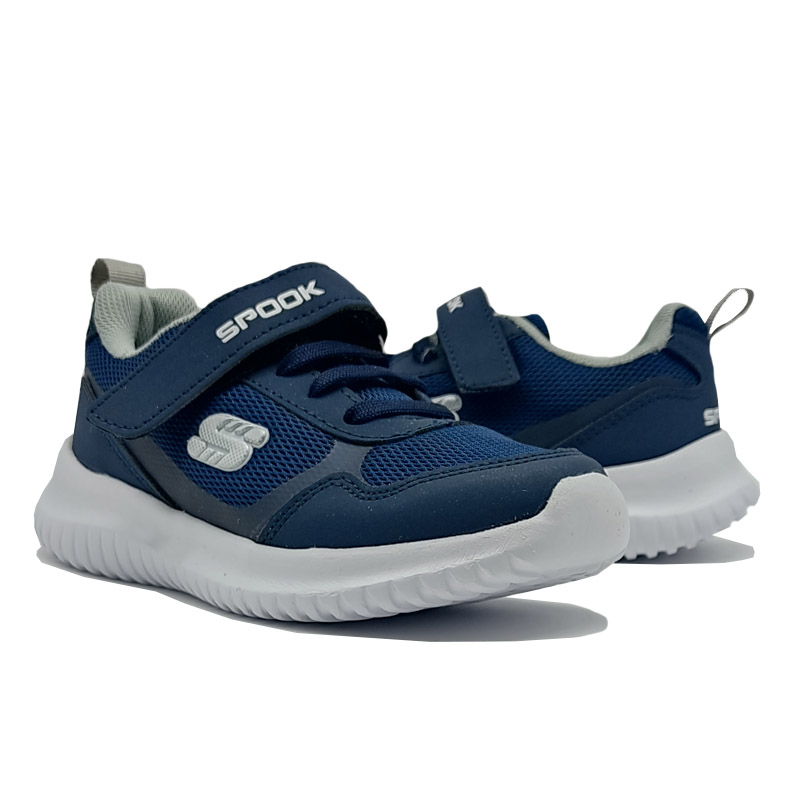 Tenis Spook 1010 Azul Marino Niña Niño Escolar Velcro Run