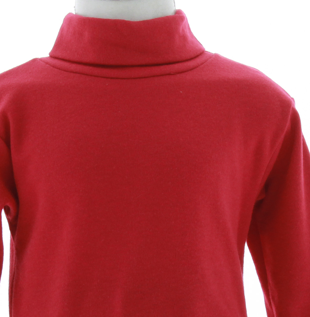 Playera Niño/Niña Cuello de Tortuga Color Rojo 3421 2 a 16 Años.