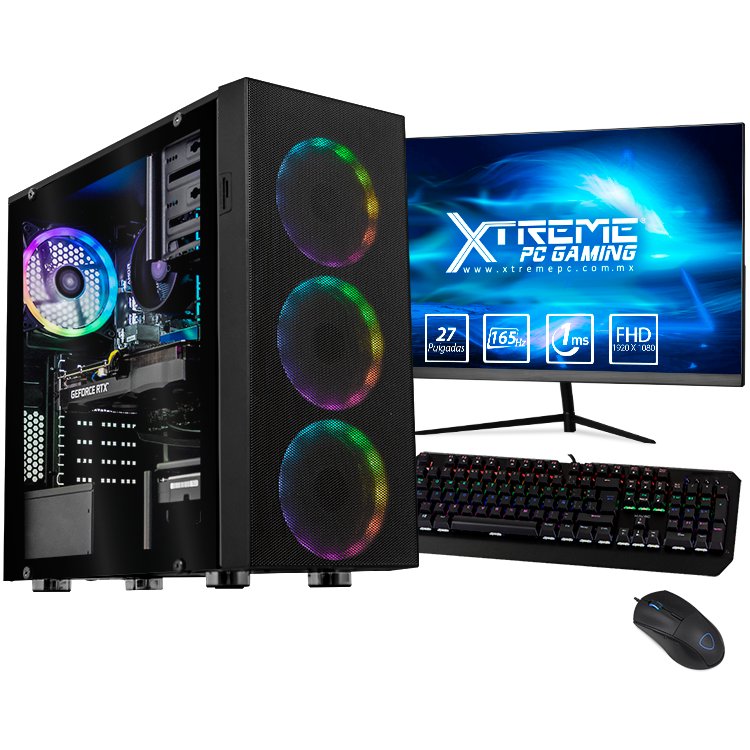 Xtreme PC Gaming Geforce RTX 3060 Ryzen 5 5600 16GB 500GB 2TB Monitor 27 165Hz WIFI Black 