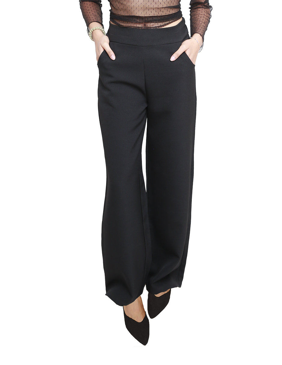 Pantalón recto negro de vestir para dama Kosauki Moda