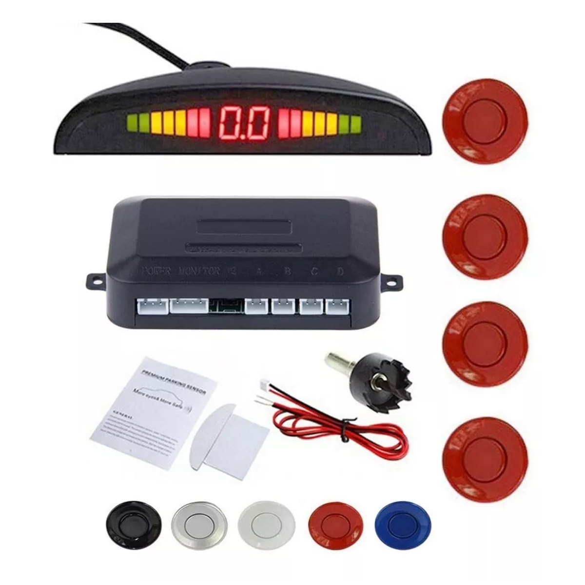 Sistema De Radar De Auto Con 4 Sensores De Estacionamiento