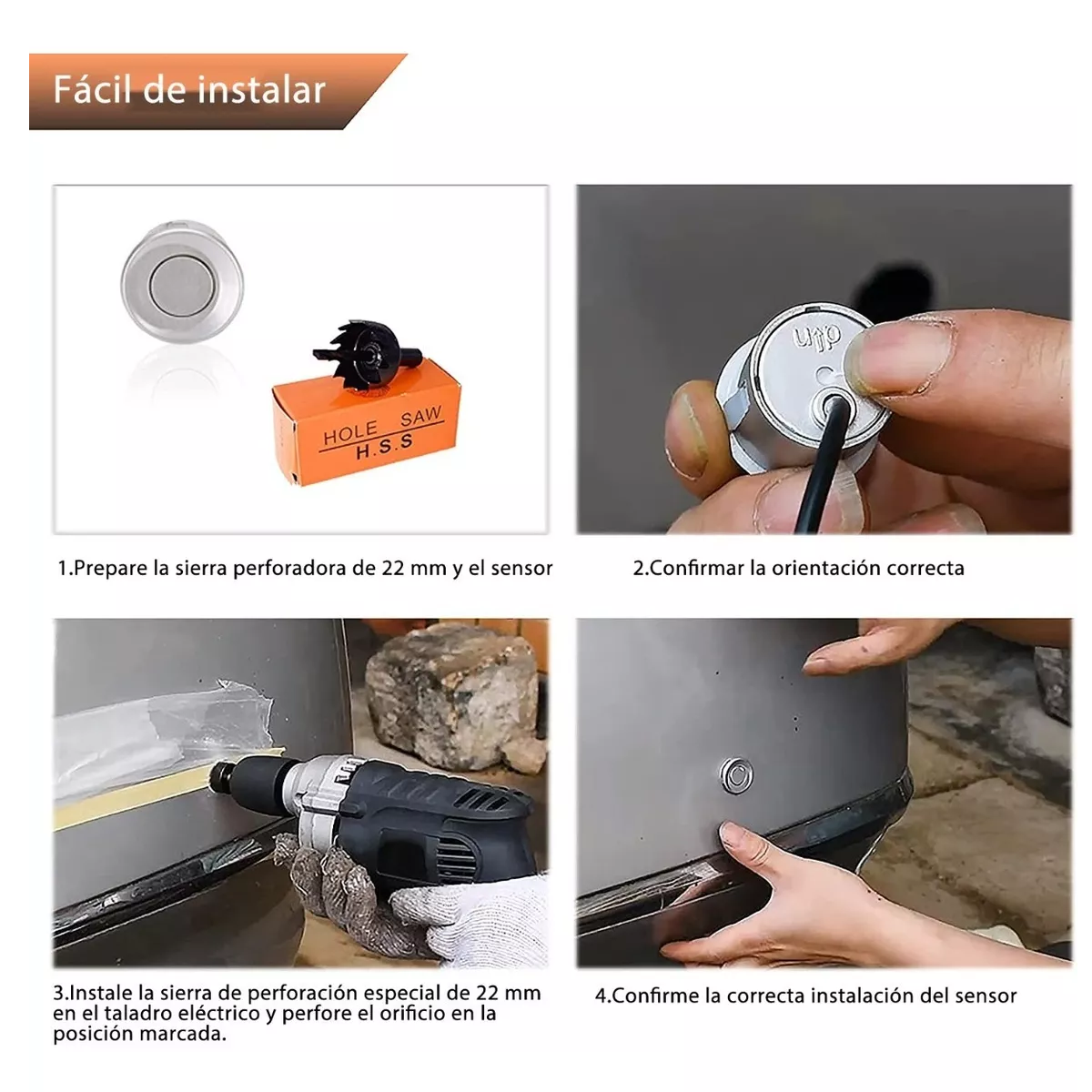 Sistema De Radar De Auto Con 4 Sensores De Estacionamiento