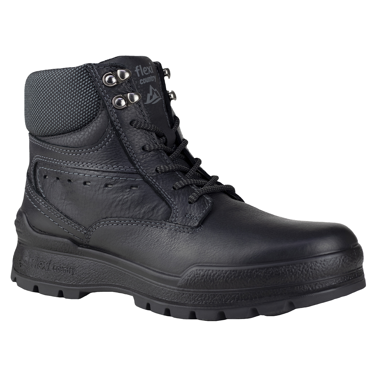 Botines Para Hombre Flexi Country Piel Graneada 406005 Negro Piel Original