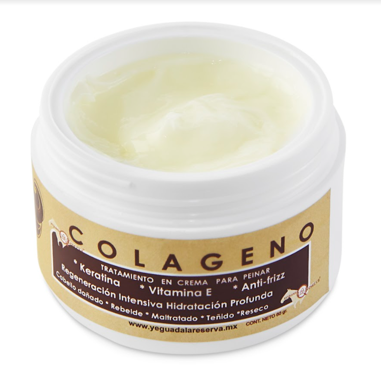 COLÁGENO Crema para peinar Yeguada la Reserva . Colágeno para el cabello . Crema para Cabello con Keratina y Vitamina E . Hidratación Profunda, Anti Frizz y Protección térmica. (3 piezas)
