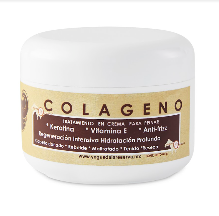 COLÁGENO Crema para peinar Yeguada la Reserva .Colágeno para el cabello . Crema para Cabello con Keratina y Vitamina E . Hidratación Profunda, Anti Frizz y Protección térmica. (2 piezas)
