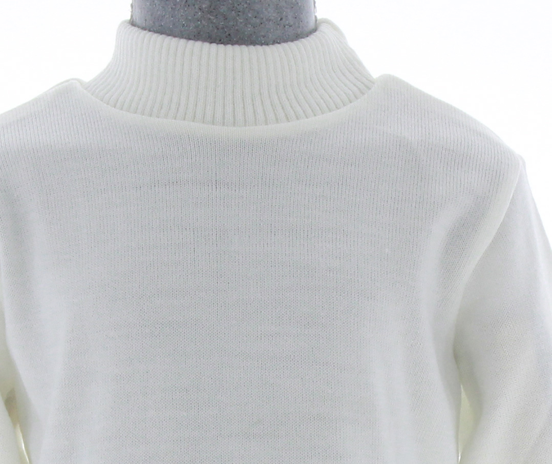 Sueter Ligero Niño o Niña Color Blanco Cuello Alto 3455 2 a 16 Años.