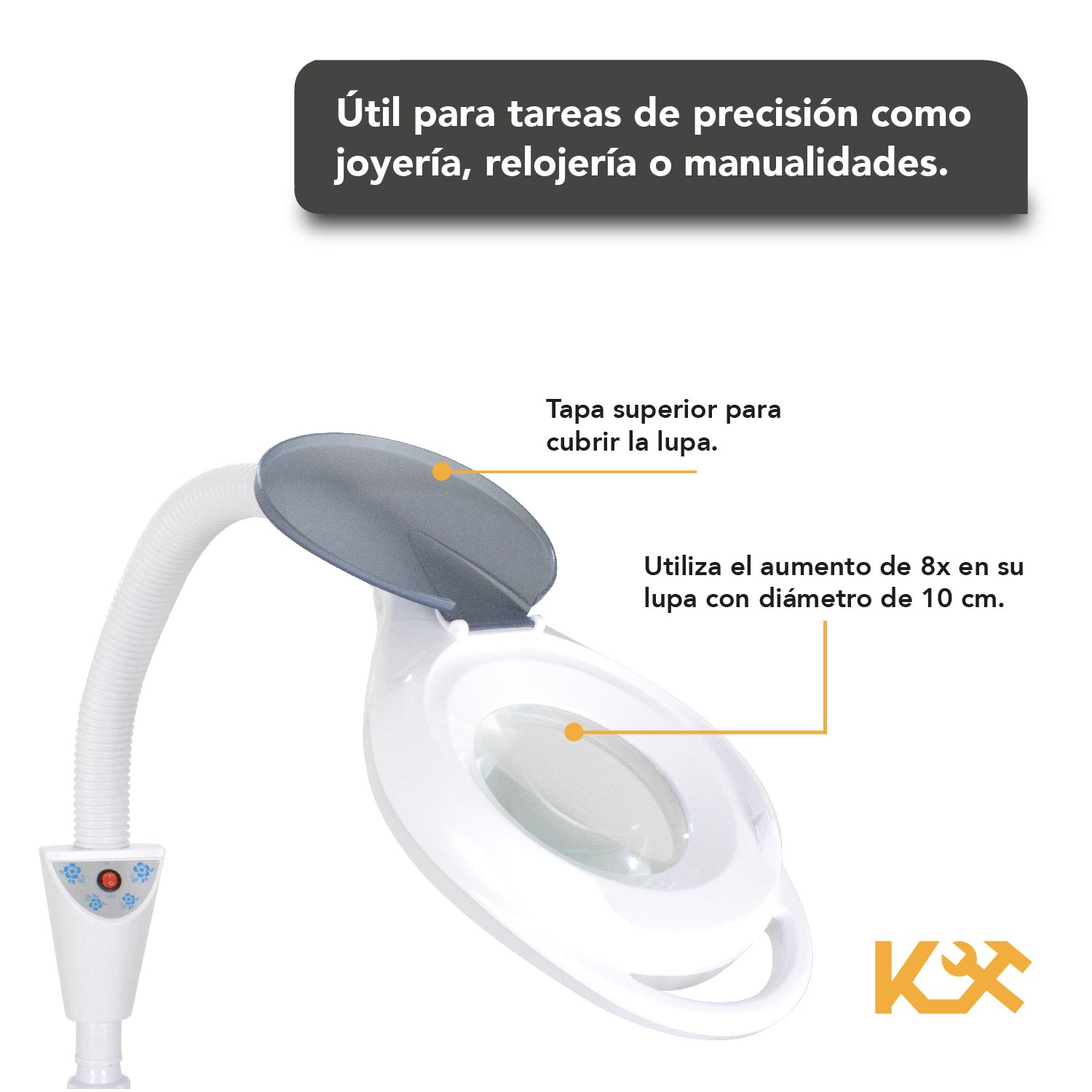 Lampara Lupa Pedestal Base Luz Led 8x Spa Estetica Belleza Tatuajes
