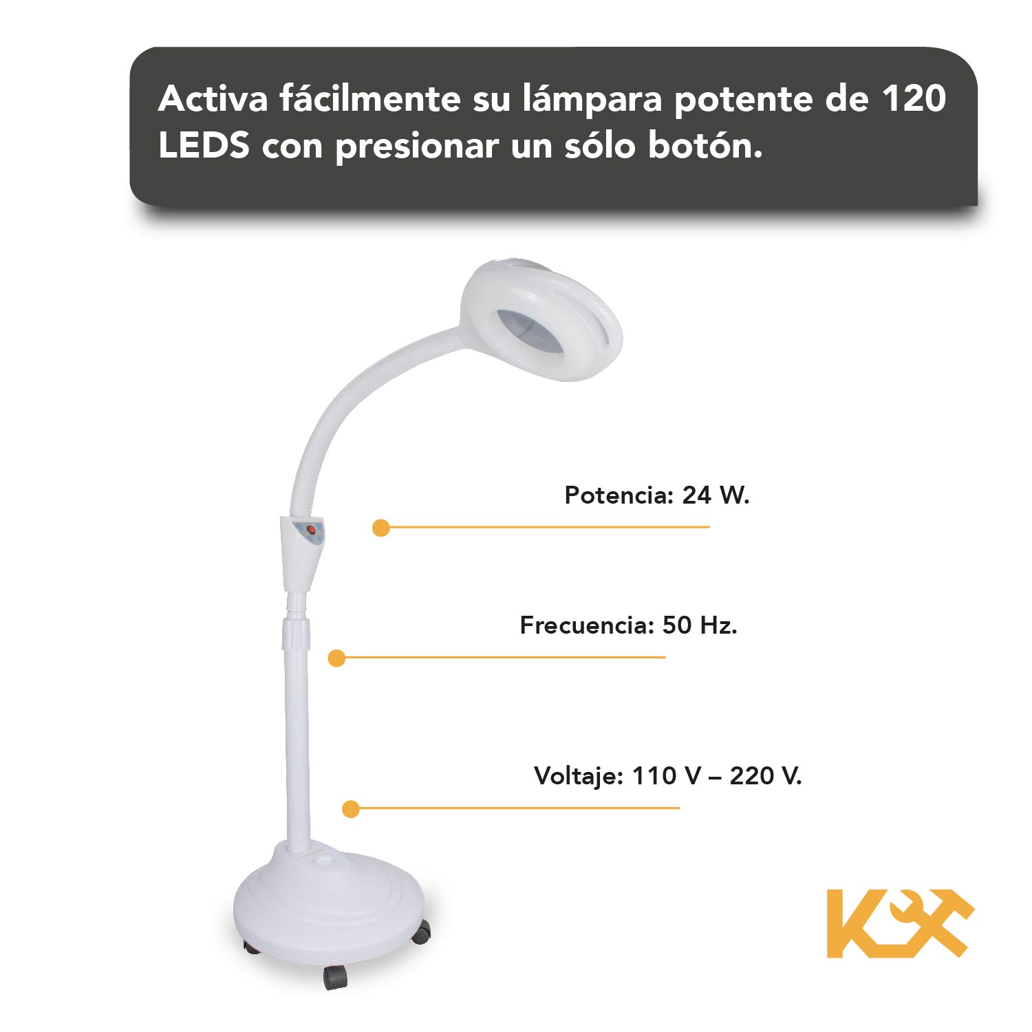 Lampara Lupa Pedestal Base Luz Led 8x Spa Estetica Belleza Tatuajes