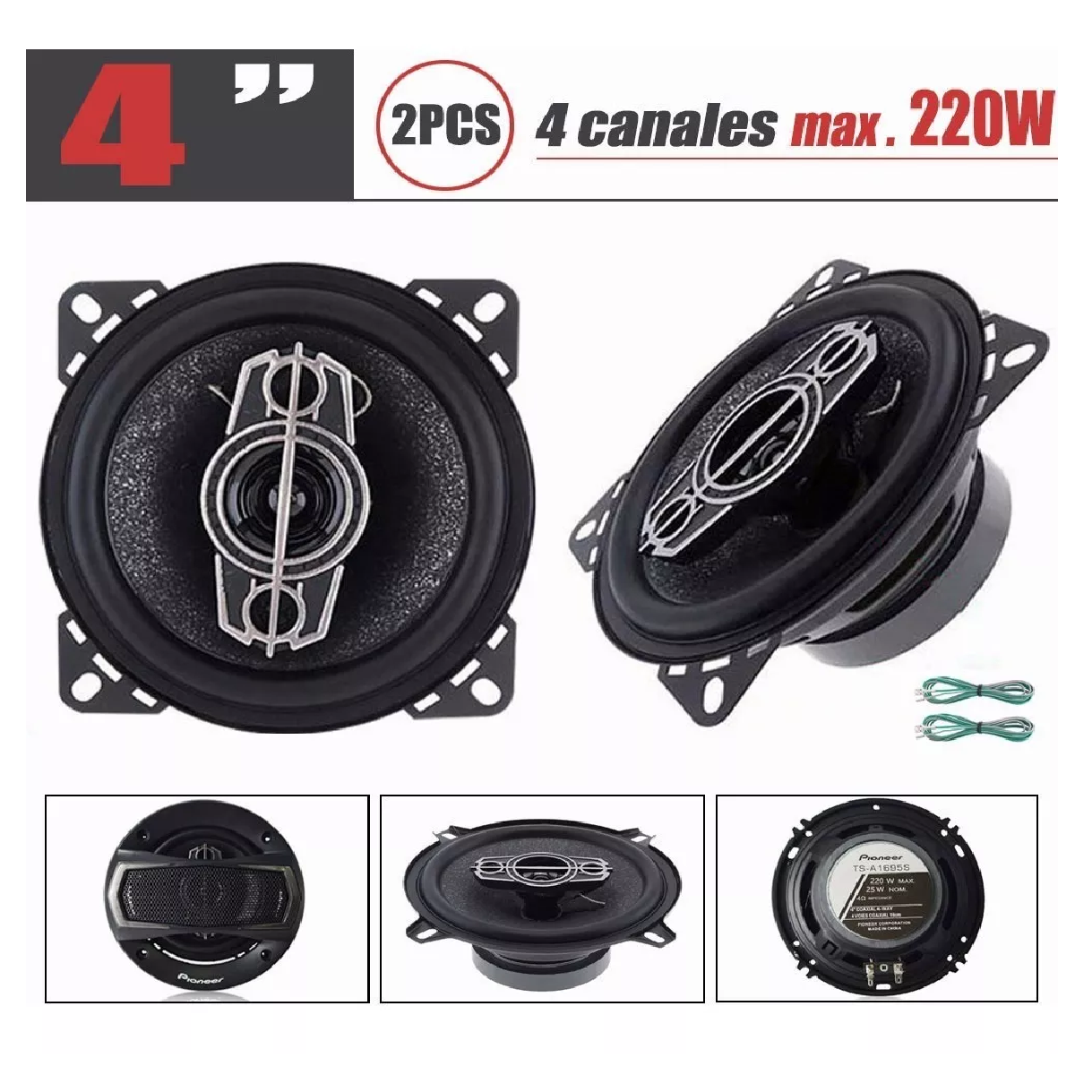 Bocinas 4in Coaxial Para Carro Auto 4 Vías Car Audio