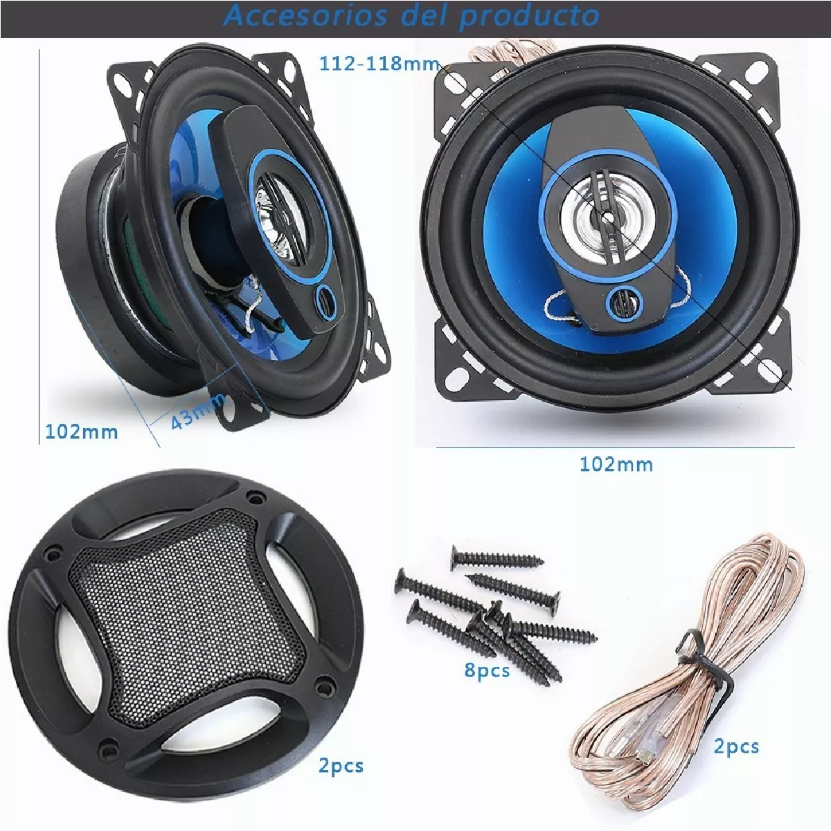 Bocinas 4 Pulgadas Banda Dual Altavoces De 1 Par Mega Power