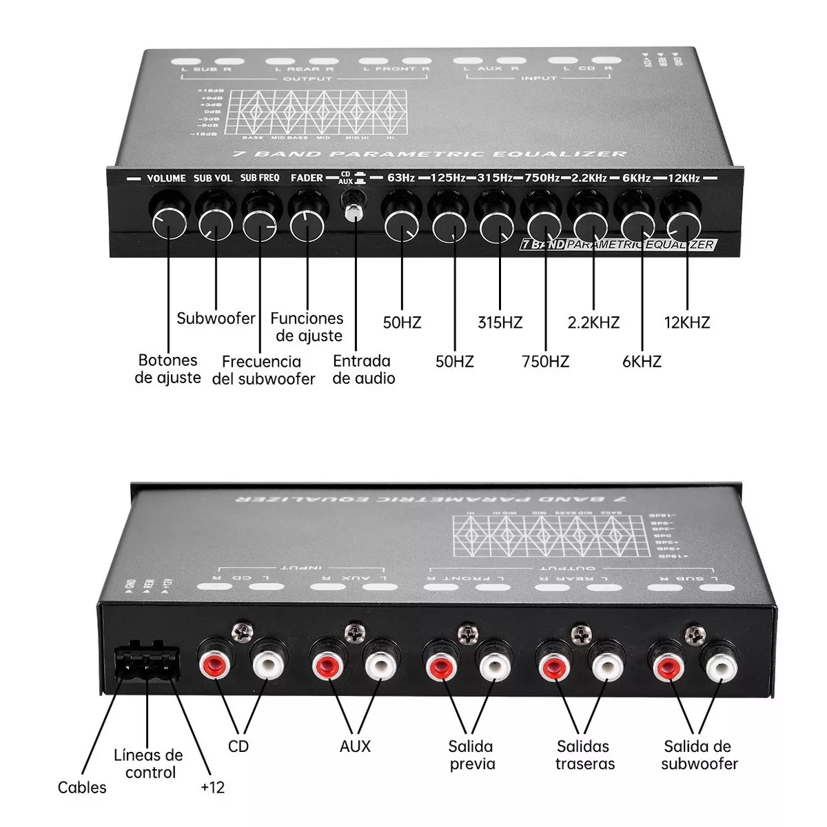 Sintonización De Car Audio Ecualizador Audiocontrol 7 Bandas
