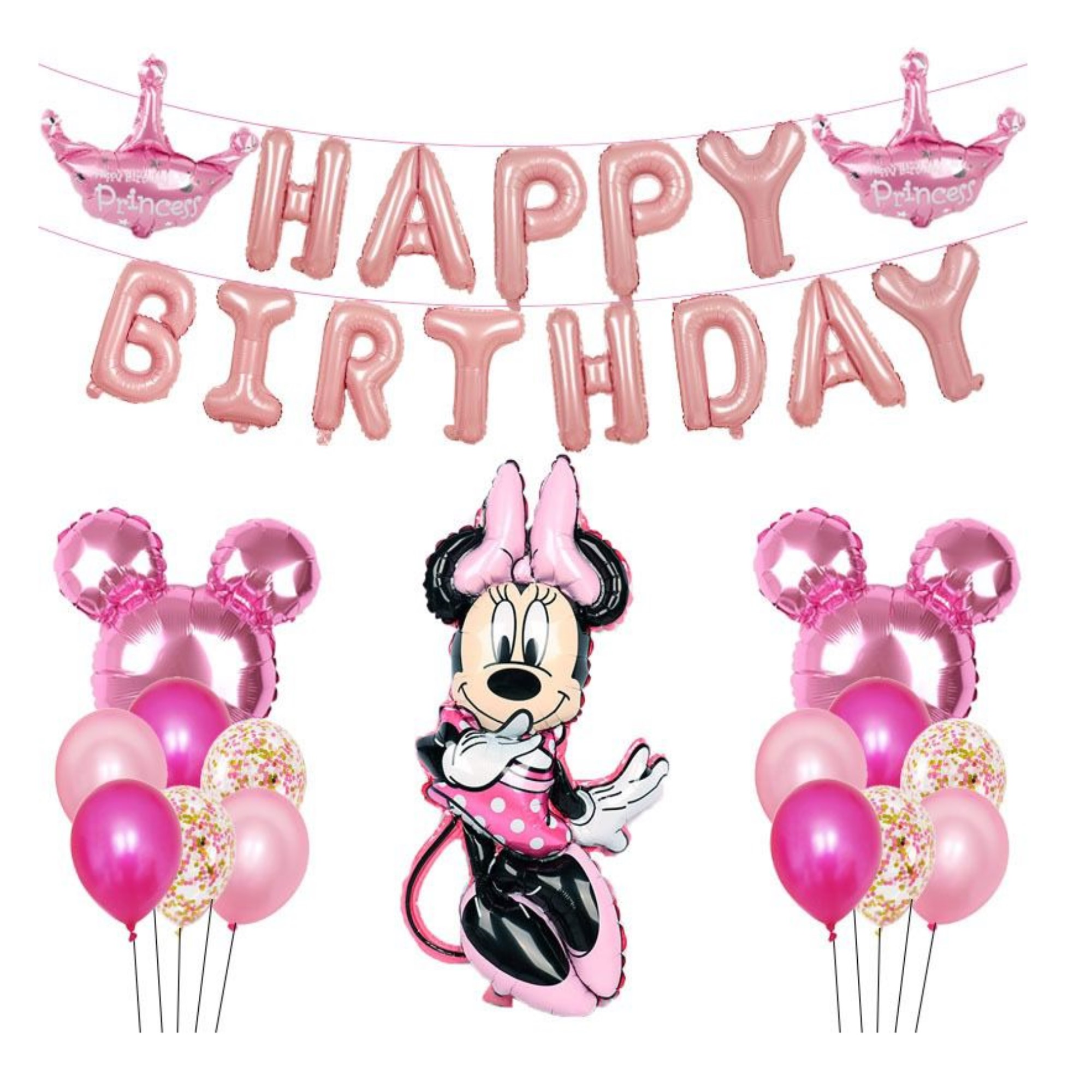 Globo Metálico 31 Pzas Fiesta Decoración Kit Cumple Minnie