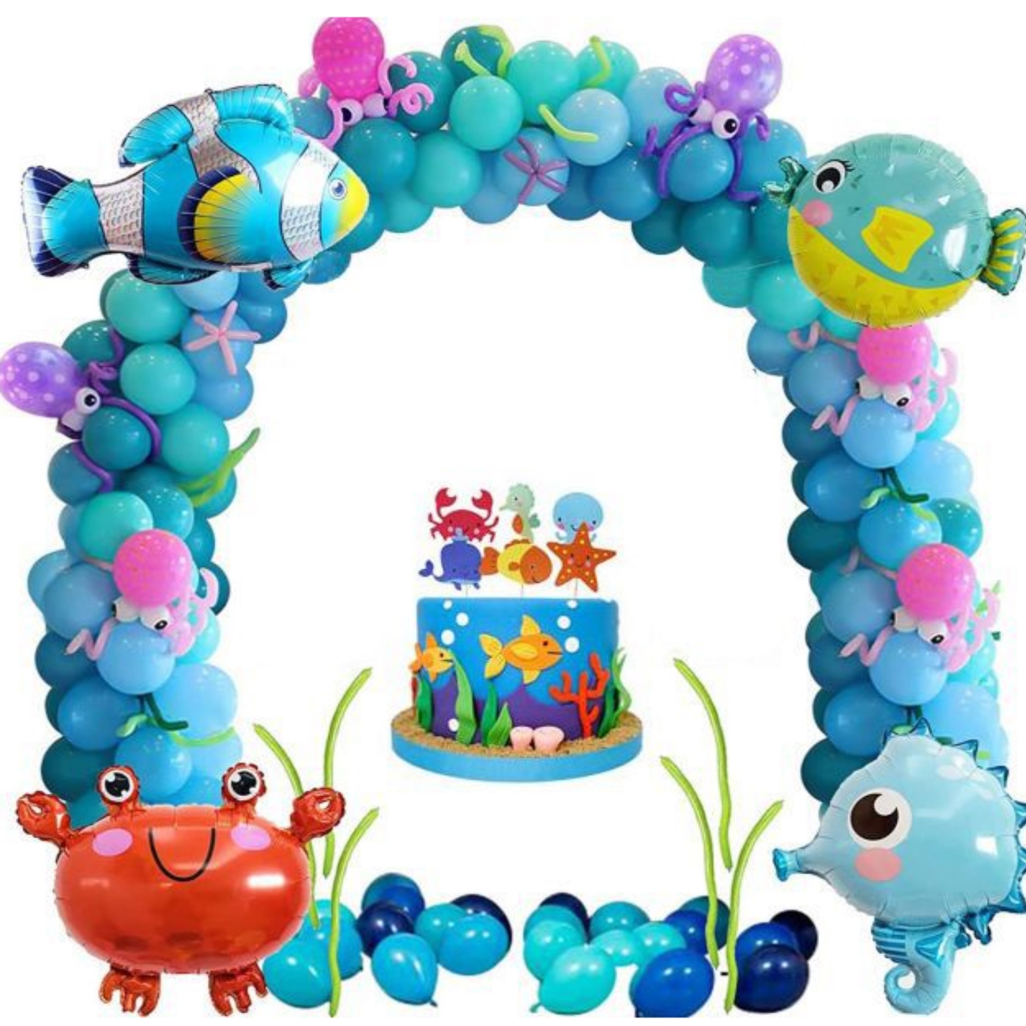 Globos Para Decoración Kit Globos Metálicos Peces Tropical