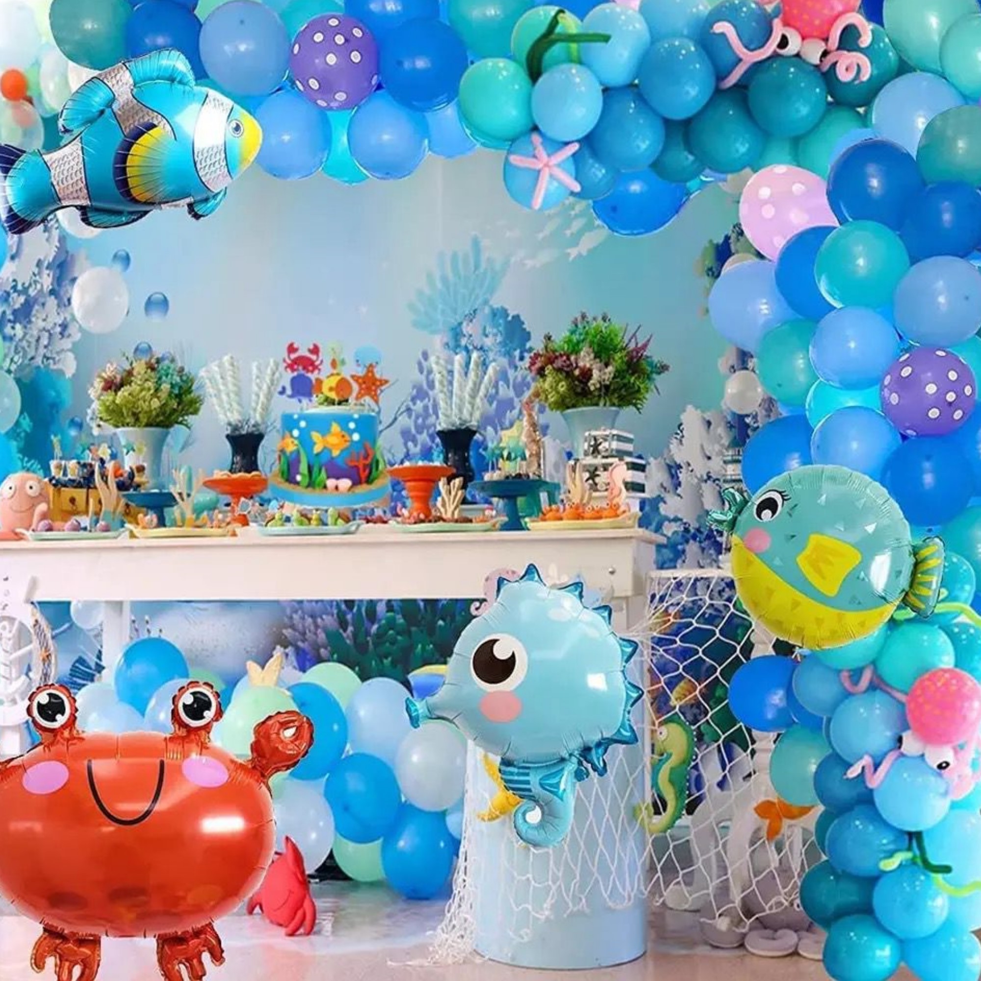 Globos Para Decoración Kit Globos Metálicos Peces Tropical