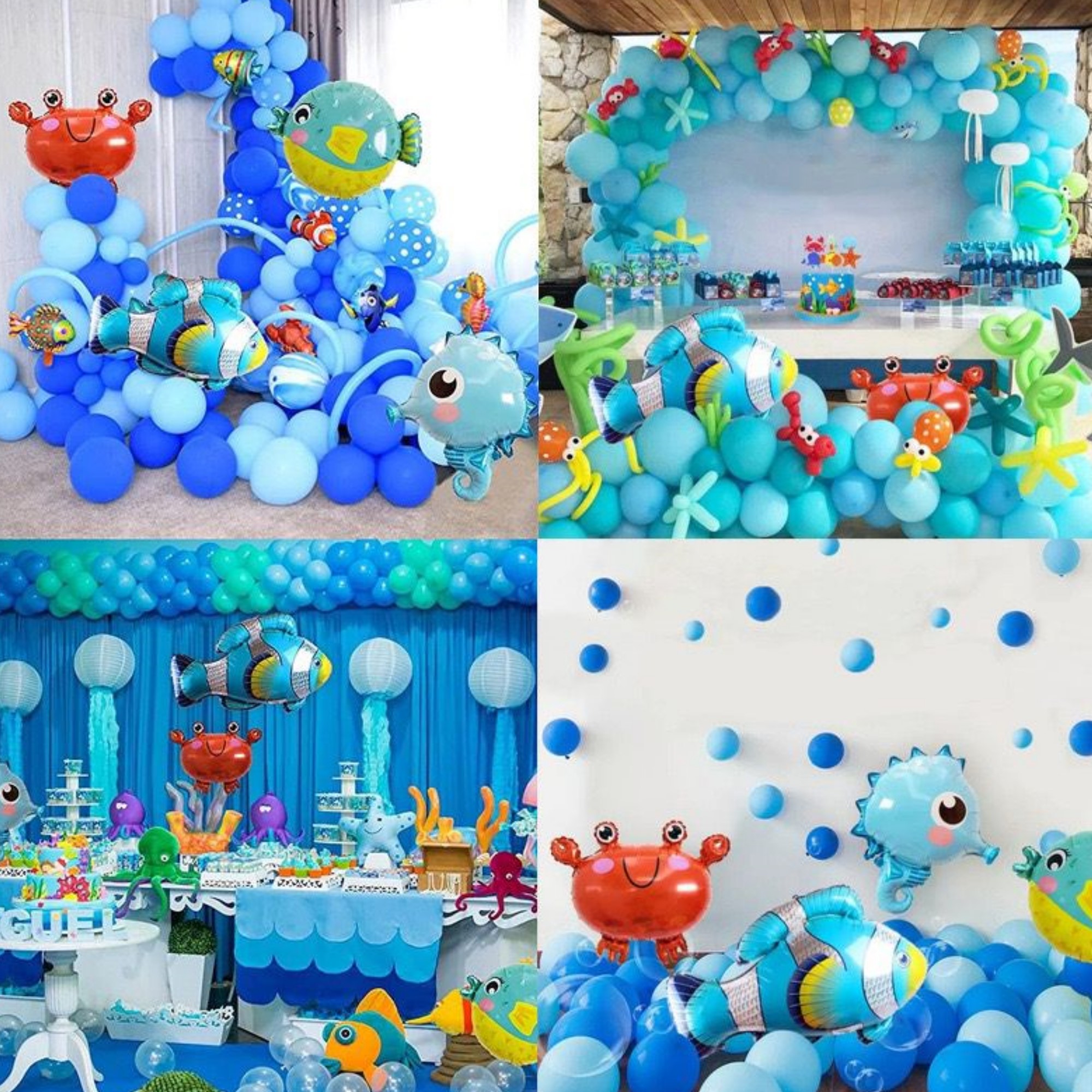 Globos Para Decoración Kit Globos Metálicos Peces Tropical