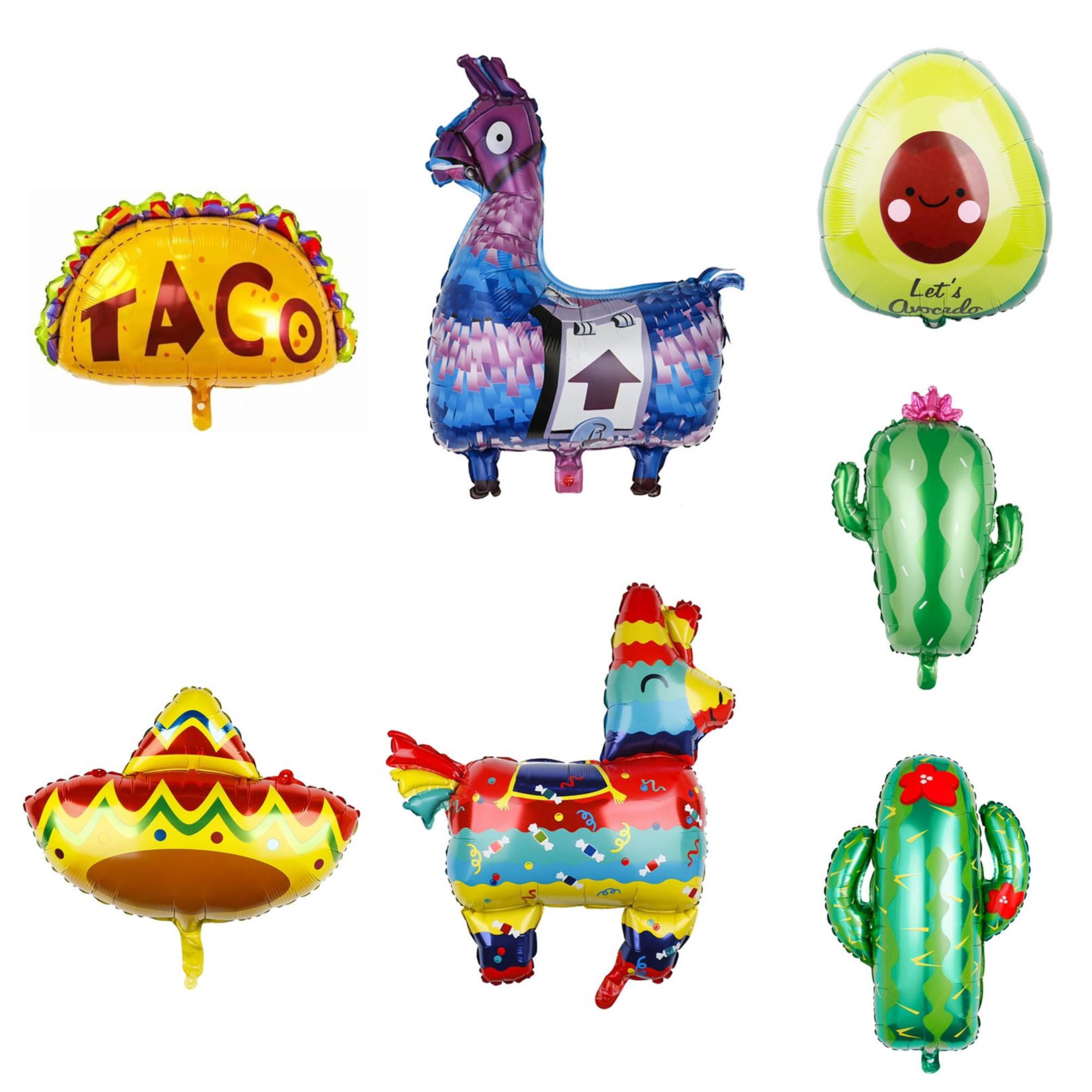 Globos Decoración Kit Fiesta Mexicana Cactus Sombrero Taco