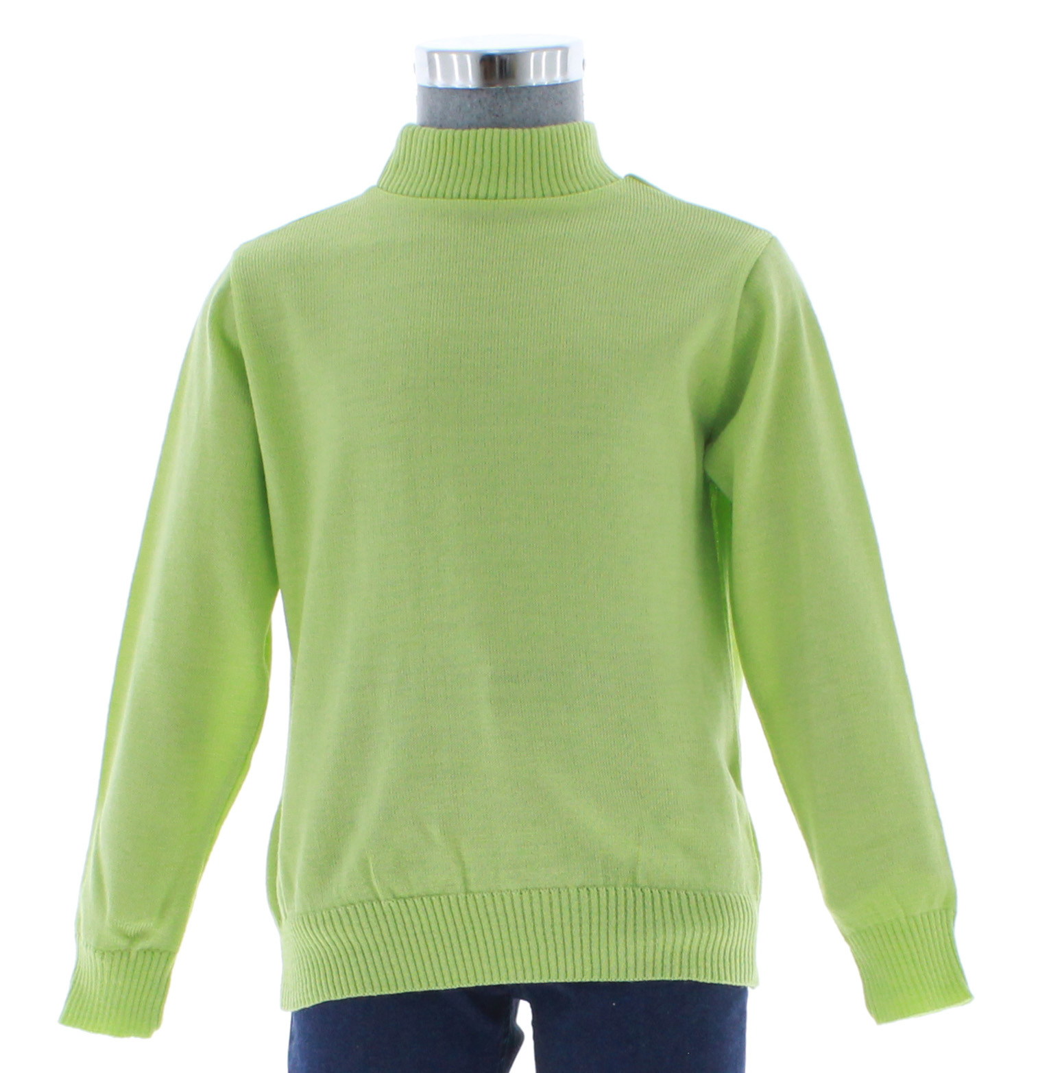 Sueter Ligero Niño o Niña Color Verde Cuello Alto 3459 2 a 16 Años.