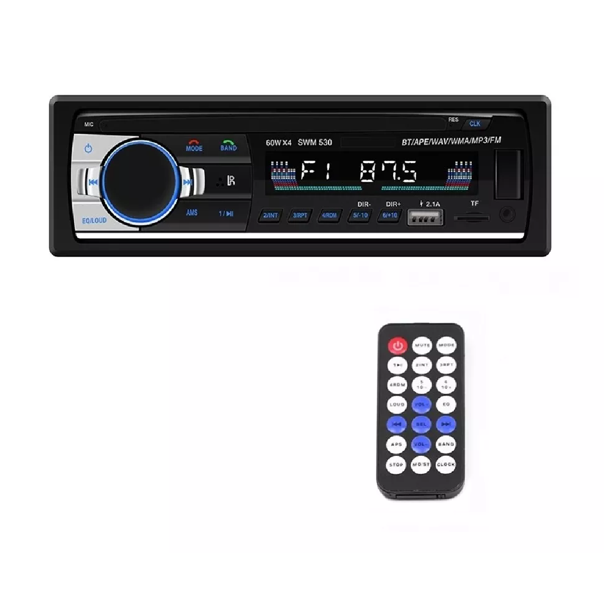 Reproductor Autoestéreo Usb Auxiliar Bluetooth 1din Estéreo