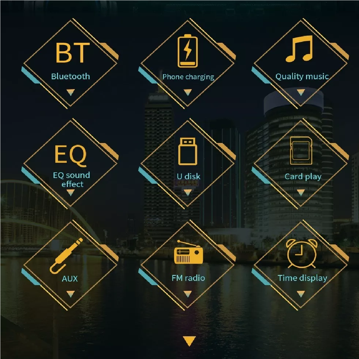 Reproductor Autoestéreo Usb Auxiliar Bluetooth 1din Estéreo