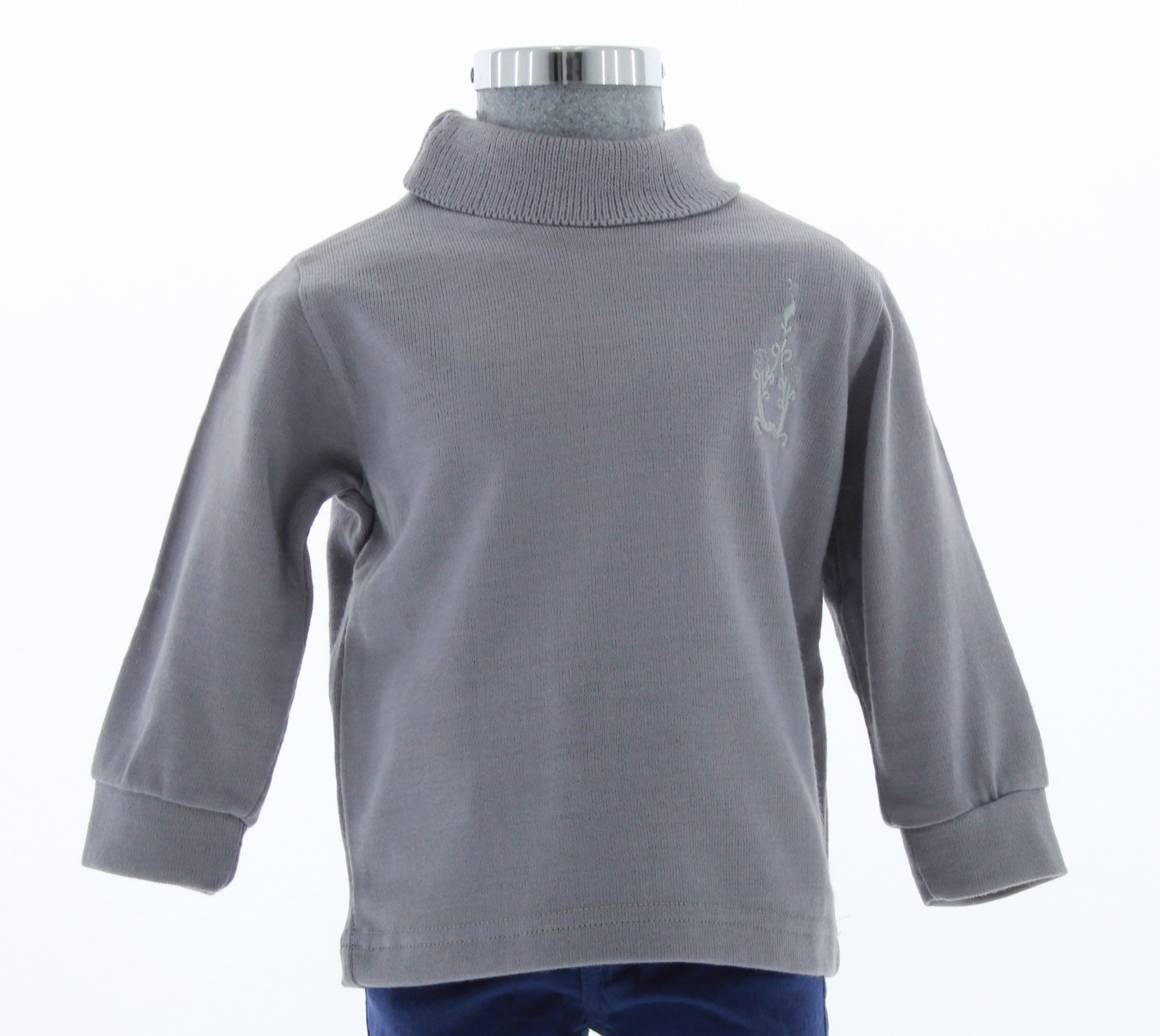 Sueter Ligero Niño Color Gris Cuello Alto 3462 2 a 16 Años.