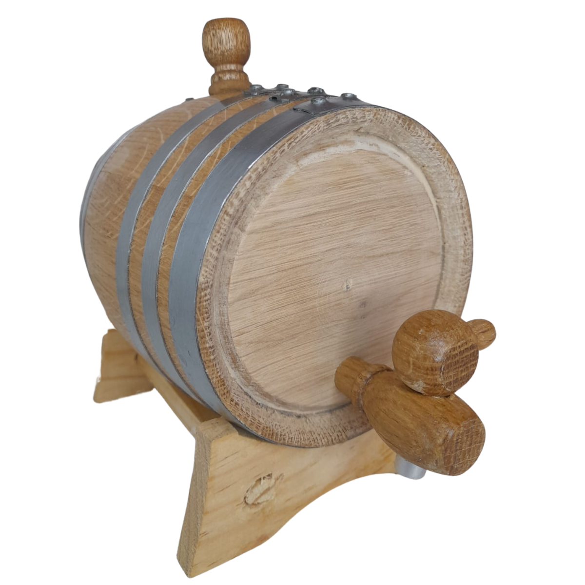 Barril para Tequila personalizado aro plateado 1L