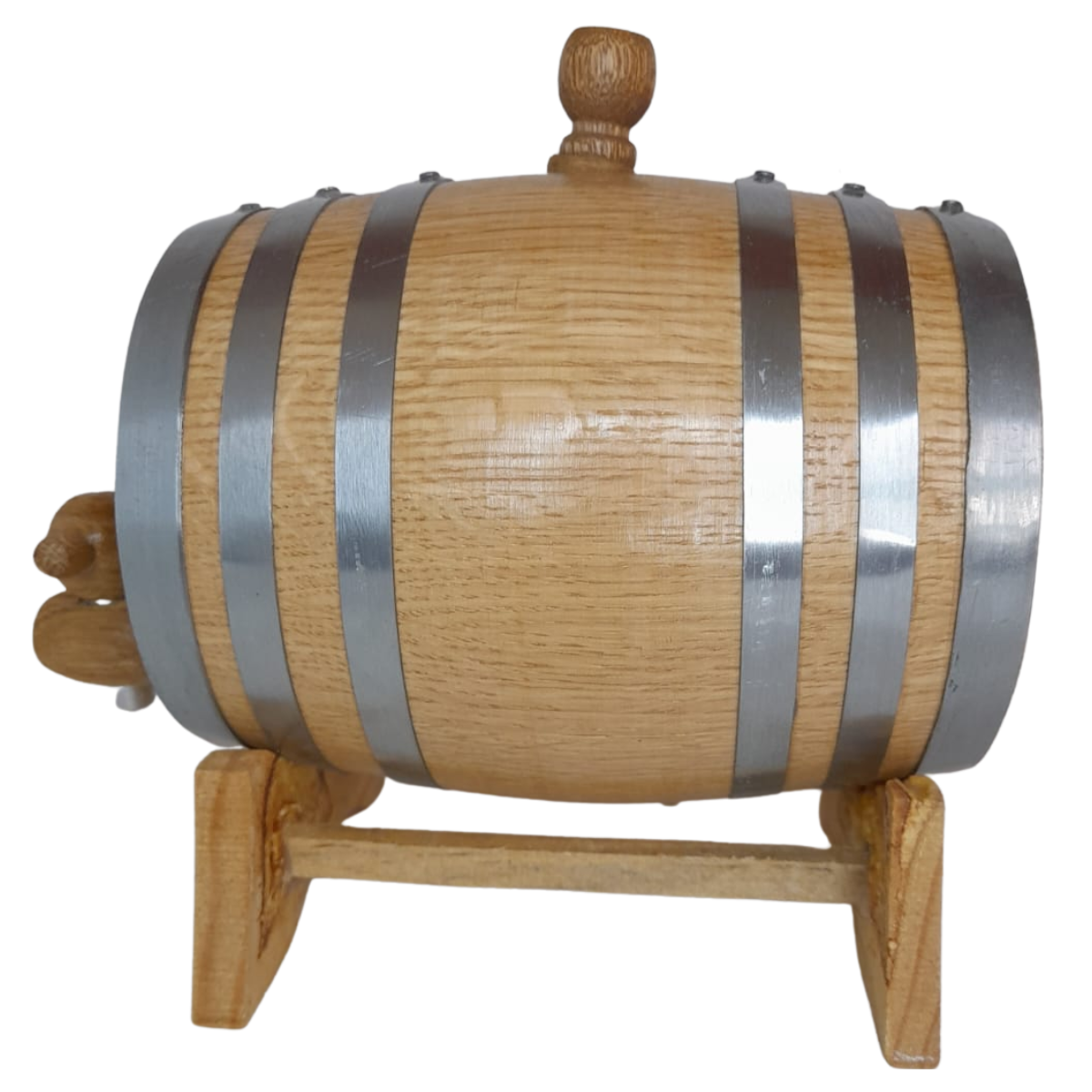 Barril para Tequila personalizado aro plateado 1L