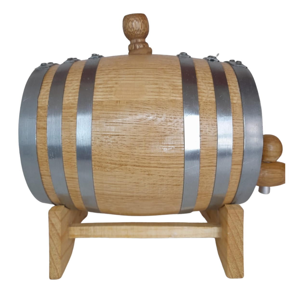 Barril para Tequila personalizado aro plateado 1L