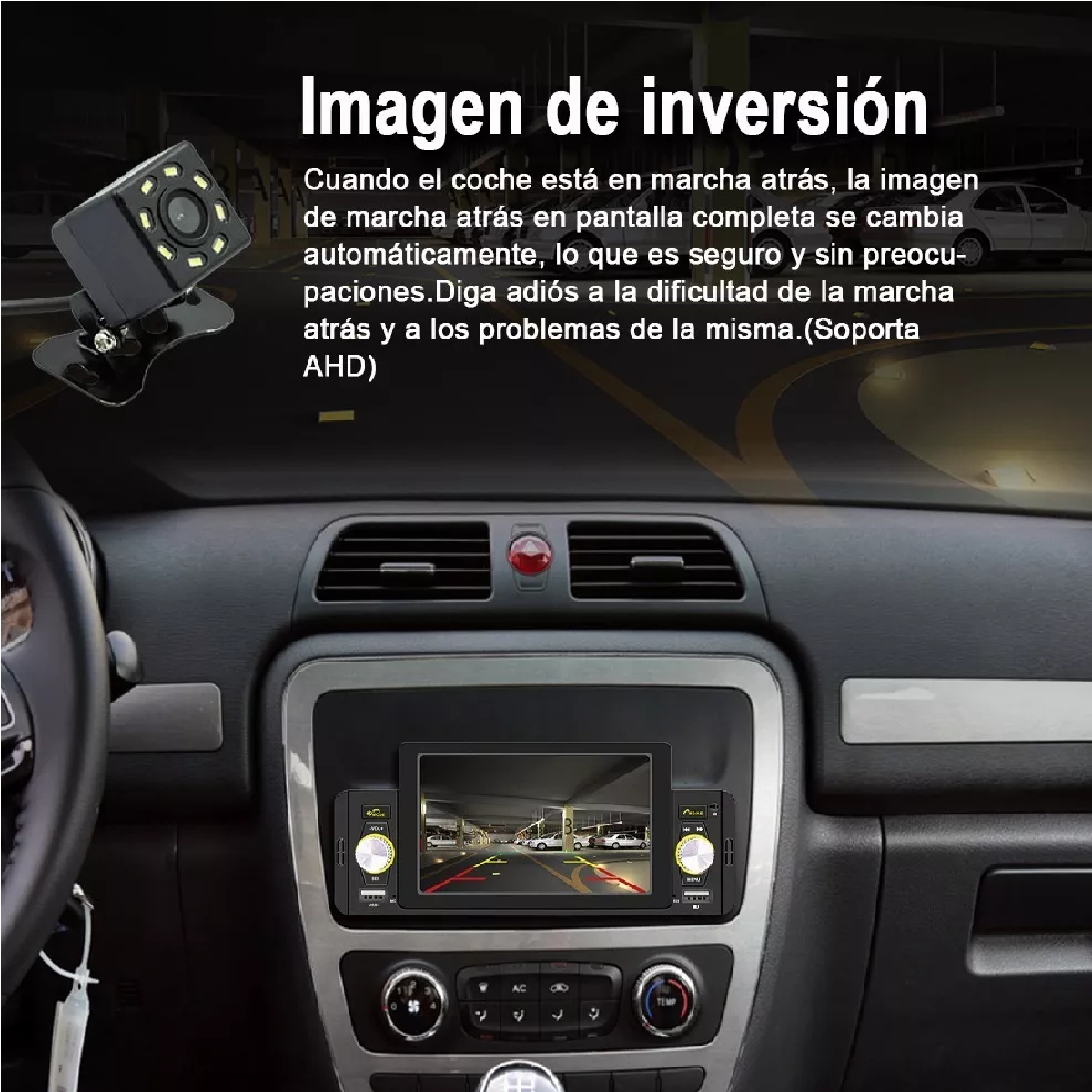 Autoestereo Con Pantalla Táctil De 5 Pulgadas Y 8 Led Camara